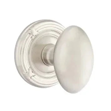 Emtek Egg Door Knob with Ribbon and Reed Rose by Emtek
