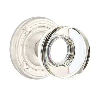 Emtek Modern Disc Glass Door Knob with Ribbon and Reed Rose by Emtek