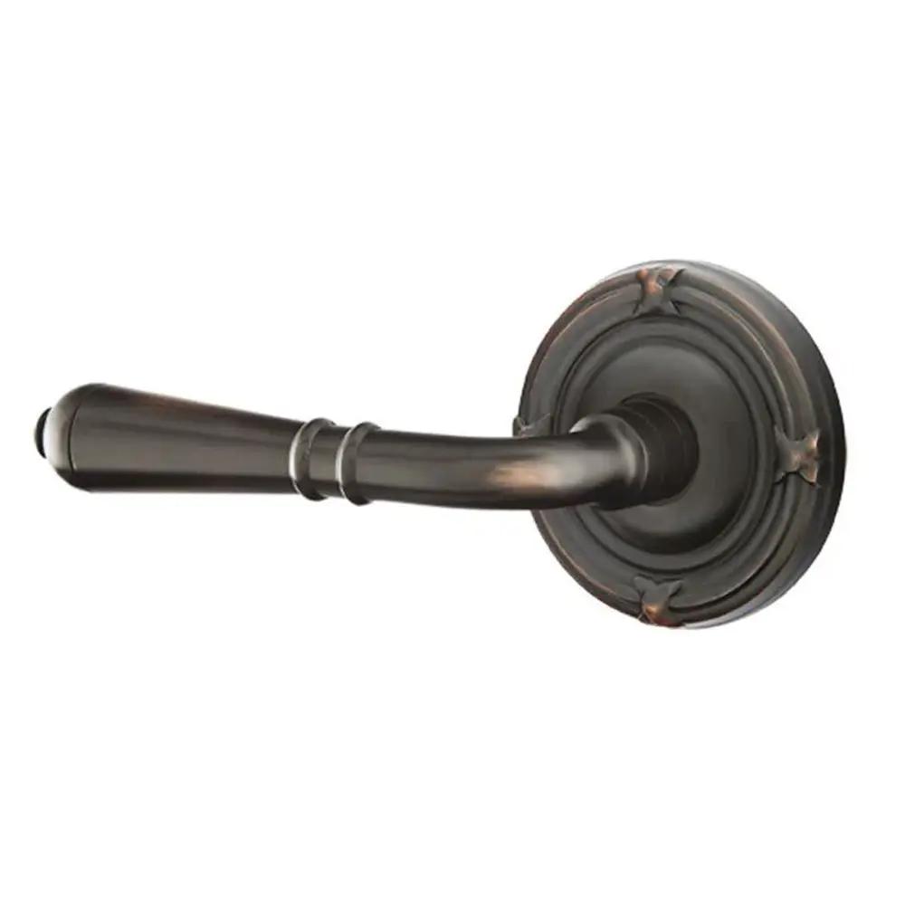 Emtek Turino Door Lever with Ribbon and Reed Rose by Emtek