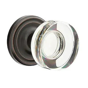 Emtek Modern Disc Glass Door Knob with Regular Rose by Emtek