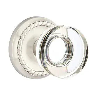Emtek Modern Disc Glass Door Knob with Rope Rose by Emtek