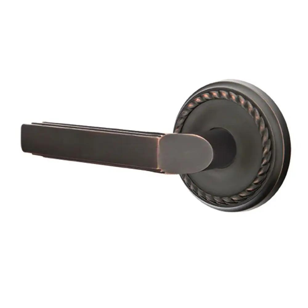 Emtek Milano Door Lever with Rope Rose by Emtek