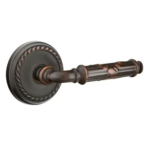 Emtek Ribbon and Reed Lever with Rope Rose by Emtek