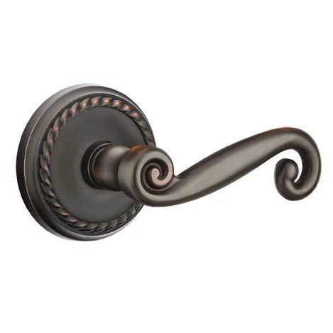 Emtek Rustic Door Lever with Rope Rose by Emtek