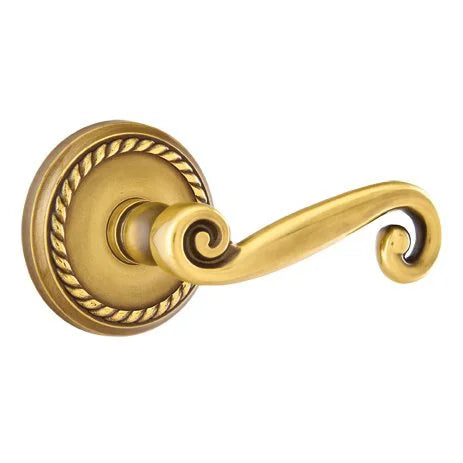 Emtek Rustic Door Lever with Rope Rose by Emtek