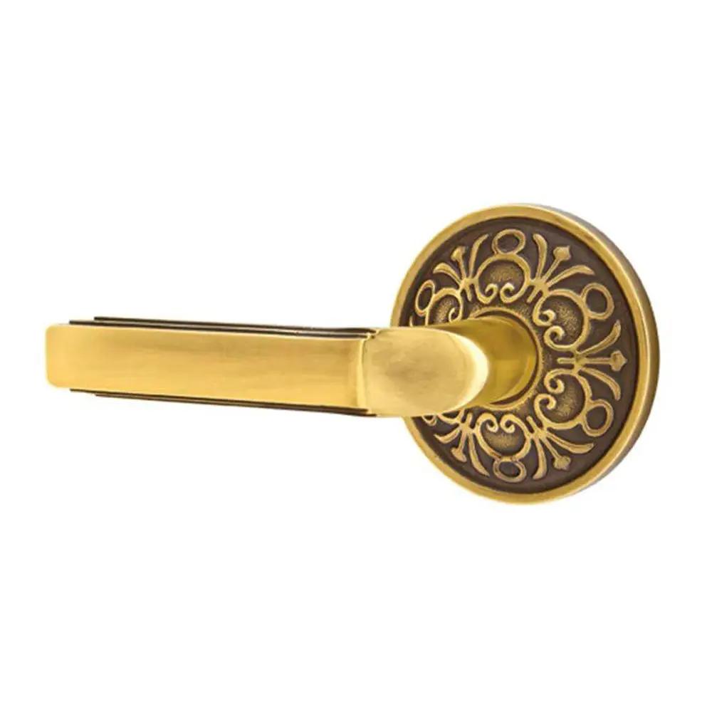 Emtek Milano Door Lever with Lancaster Rose by Emtek