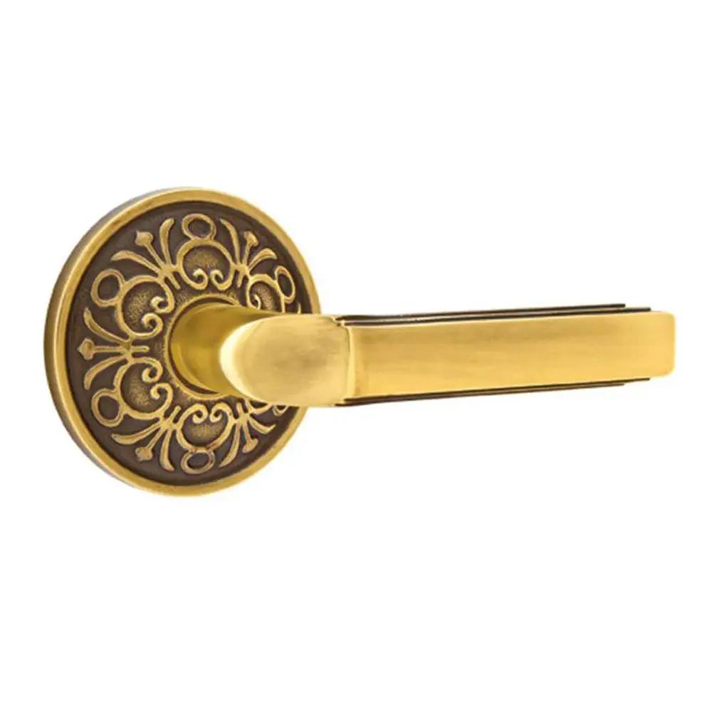 Emtek Milano Door Lever with Lancaster Rose by Emtek