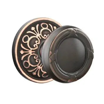 Emtek Ribbon and Reed Knob with Lancaster Rose by Emtek