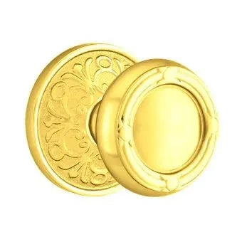 Emtek Ribbon and Reed Knob with Lancaster Rose by Emtek