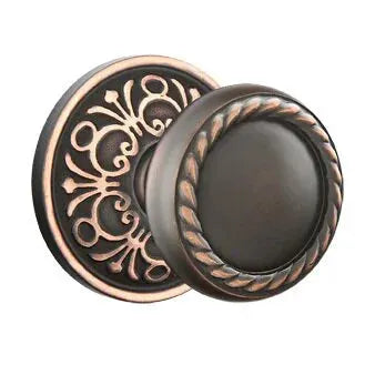 Emtek Rope Knob with Lancaster Rose by Emtek