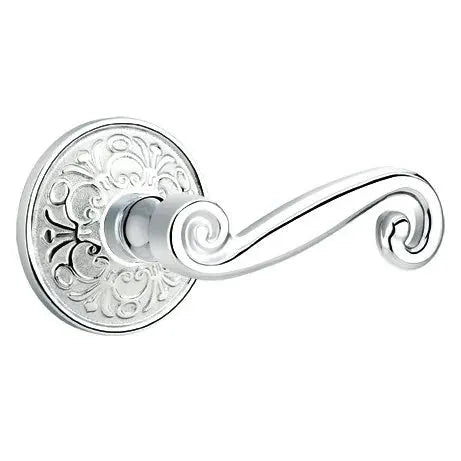 Emtek Rustic Door Lever with Lancaster Rose by Emtek