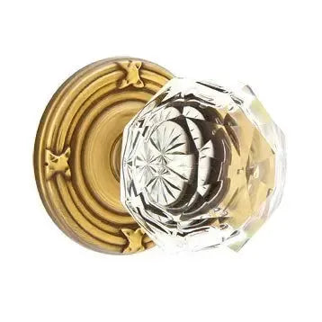 Emtek Diamond Door Knob with Ribbon and Reed Rose by Emtek