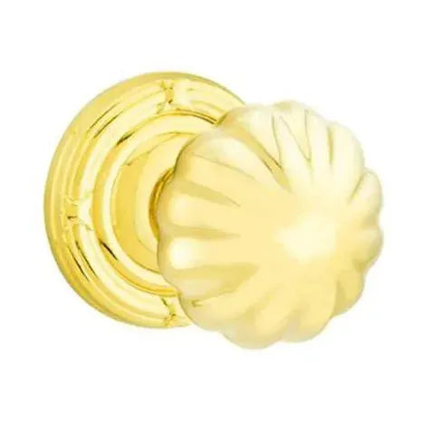 Emtek Melon Door Knob with Ribbon and Reed Rose by Emtek