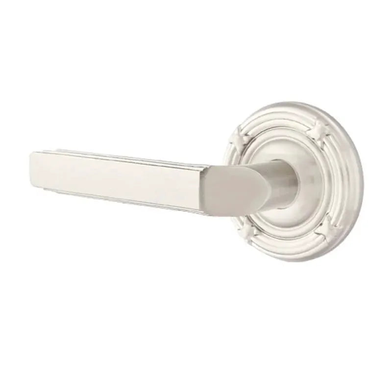 Emtek Milano Door Lever with Ribbon and Reed Rose by Emtek
