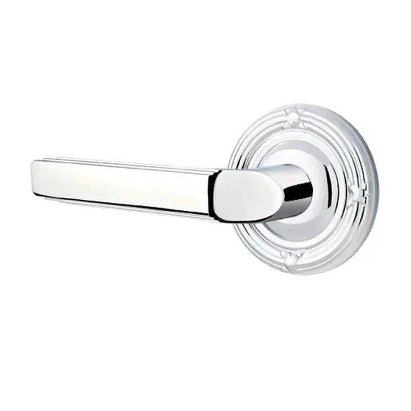 Emtek Milano Door Lever with Ribbon and Reed Rose by Emtek