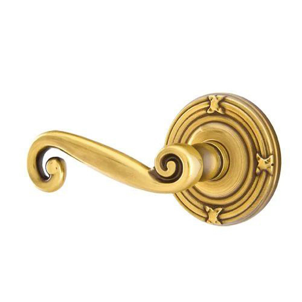 Emtek Rustic Door Lever with Ribbon and Reed Rose by Emtek