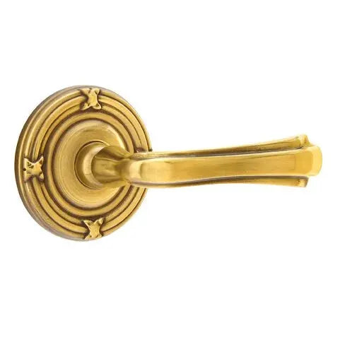 Emtek Wembley Lever with Ribbon and Reed Rose by Emtek