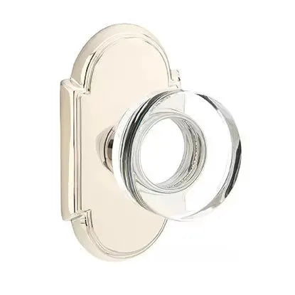Emtek Modern Disc Glass Door Knob with #8 Rose by Emtek