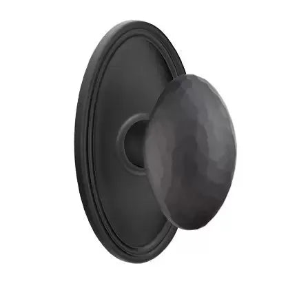Emtek Hammered Egg Door Knob with Oval Rose by Emtek