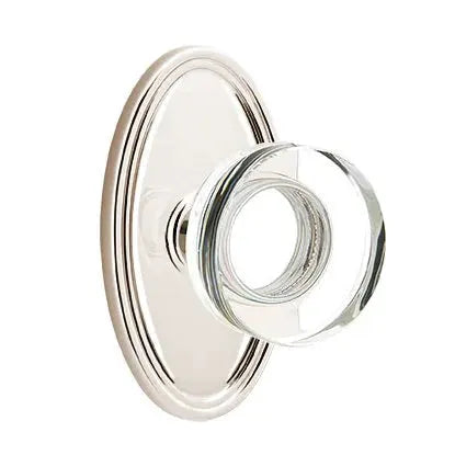 Emtek Modern Disc Glass Door Knob with Oval Rose by Emtek