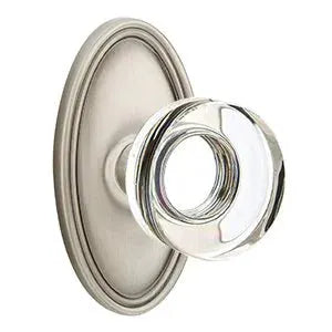 Emtek Modern Disc Glass Door Knob with Oval Rose by Emtek