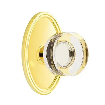 Emtek Modern Disc Glass Door Knob with Oval Rose by Emtek