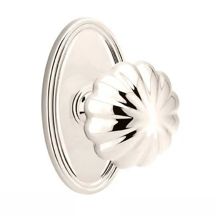 Emtek Melon Door Knob with Oval Rose by Emtek