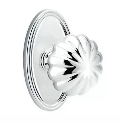 Emtek Melon Door Knob with Oval Rose by Emtek