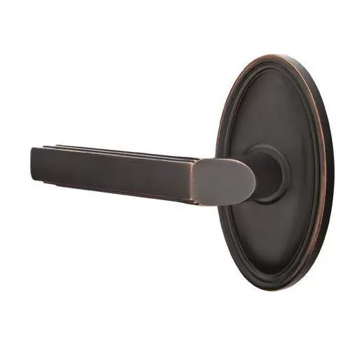 Emtek Milano Door Lever with Oval Rose by Emtek