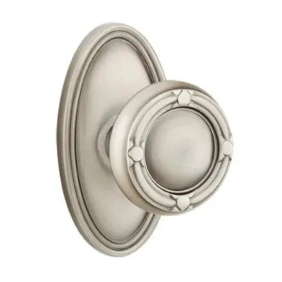 Emtek Ribbon and Reed Knob with Oval Rose by Emtek