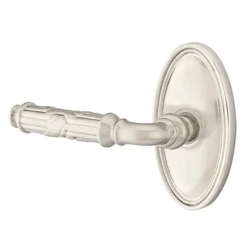Emtek Ribbon and Reed Lever with Oval Rose by Emtek