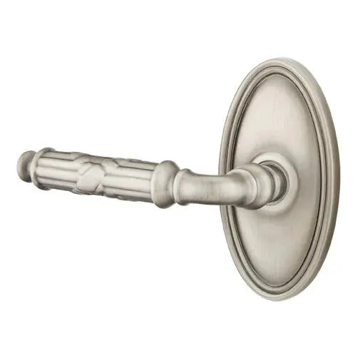 Emtek Ribbon and Reed Lever with Oval Rose by Emtek