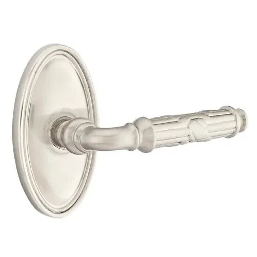 Emtek Ribbon and Reed Lever with Oval Rose by Emtek