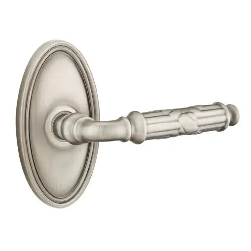 Emtek Ribbon and Reed Lever with Oval Rose by Emtek
