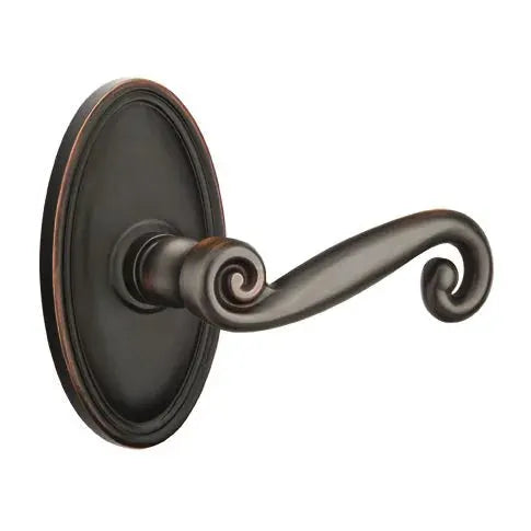Emtek Rustic Door Lever with Oval Rose by Emtek