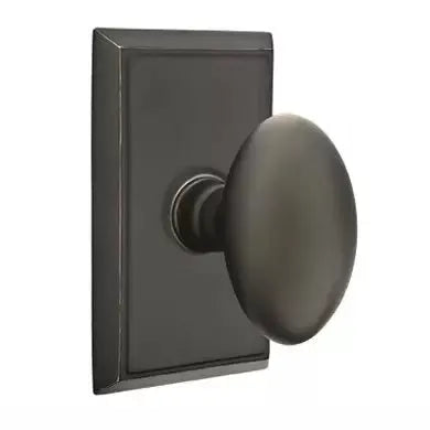 Emtek Egg Door Knob with Rectangular Rose by Emtek