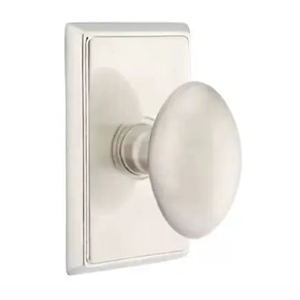 Emtek Egg Door Knob with Rectangular Rose by Emtek