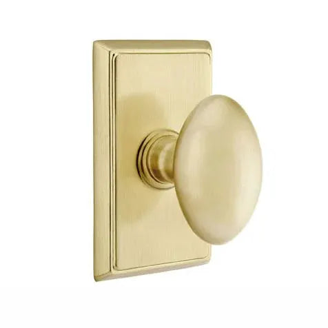 Emtek Egg Door Knob with Rectangular Rose by Emtek