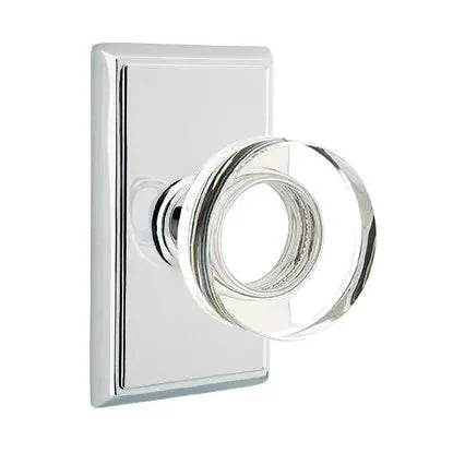 Emtek Modern Disc Glass Door Knob with Rectangular Rose by Emtek