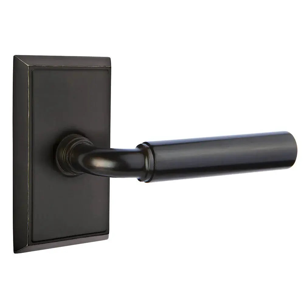 Emtek Manning Door Lever with Rectangular Rose by Emtek
