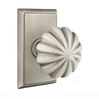 Emtek Melon Door Knob with Rectangular Rose by Emtek