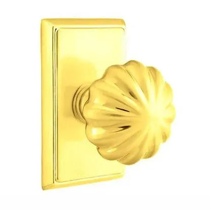 Emtek Melon Door Knob with Rectangular Rose by Emtek