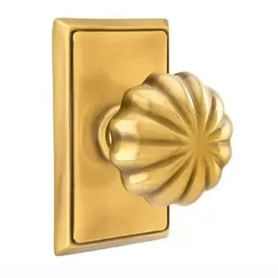 Emtek Melon Door Knob with Rectangular Rose by Emtek