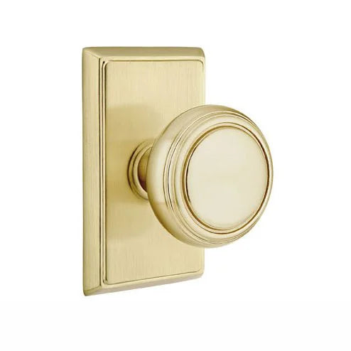 Emtek Norwich Door Knob with Rectangular Rose by Emtek
