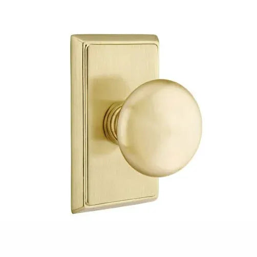 Emtek Providence Door Knob with Rectangular Rose by Emtek