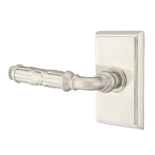 Emtek Ribbon and Reed Lever with Rectangular Rose by Emtek