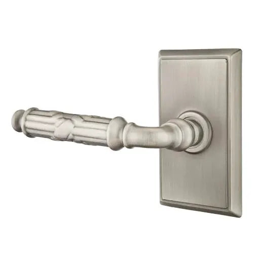 Emtek Ribbon and Reed Lever with Rectangular Rose by Emtek