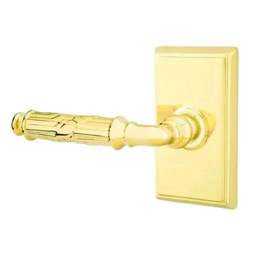 Emtek Ribbon and Reed Lever with Rectangular Rose by Emtek