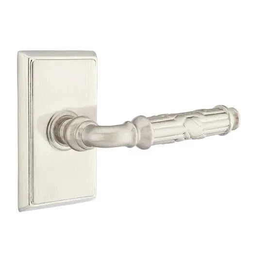Emtek Ribbon and Reed Lever with Rectangular Rose by Emtek