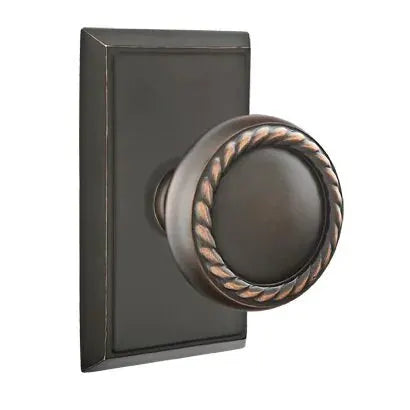 Emtek Rope Knob with Rectangular Rose by Emtek